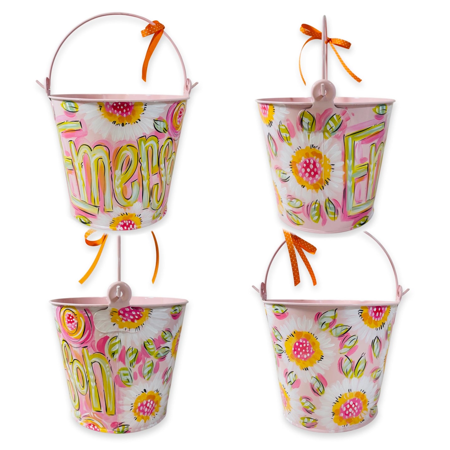 PINK & GREEN DAISY BUCKET
