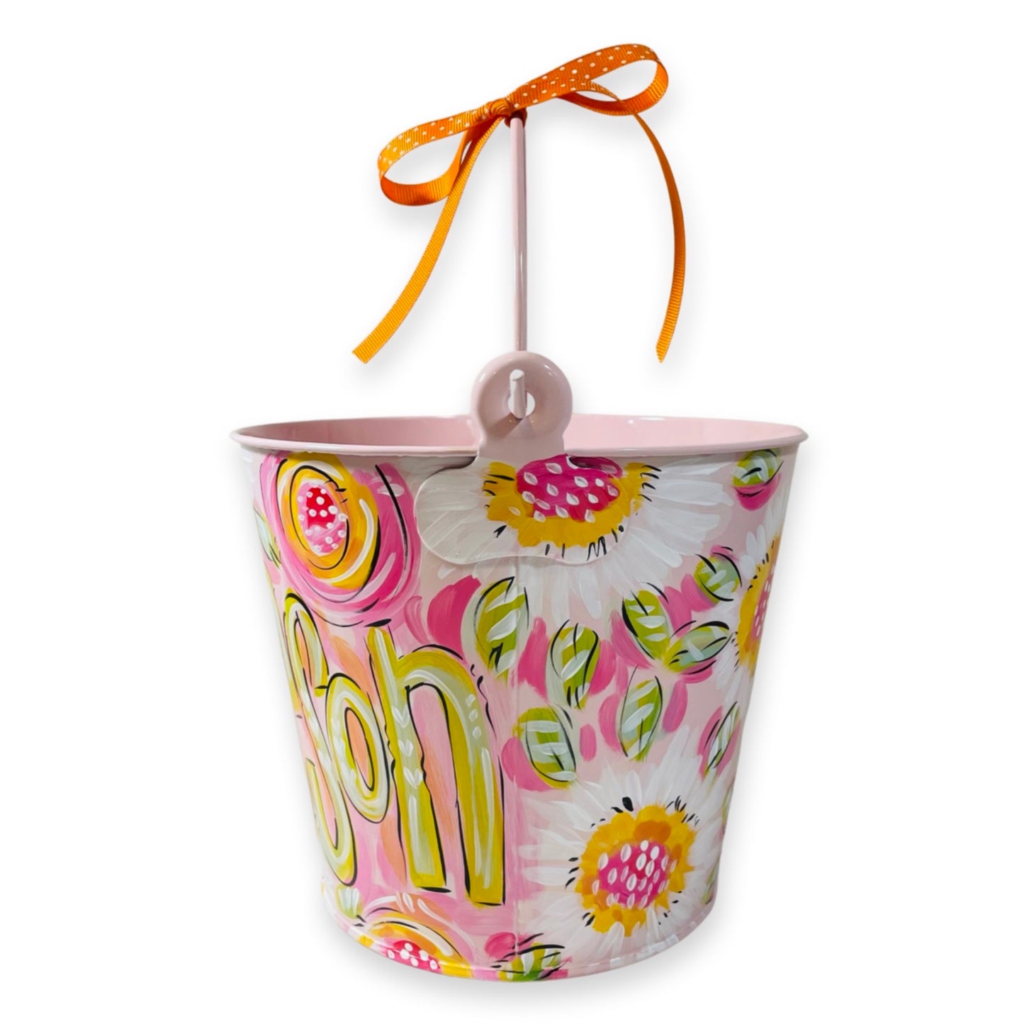 PINK & GREEN DAISY BUCKET