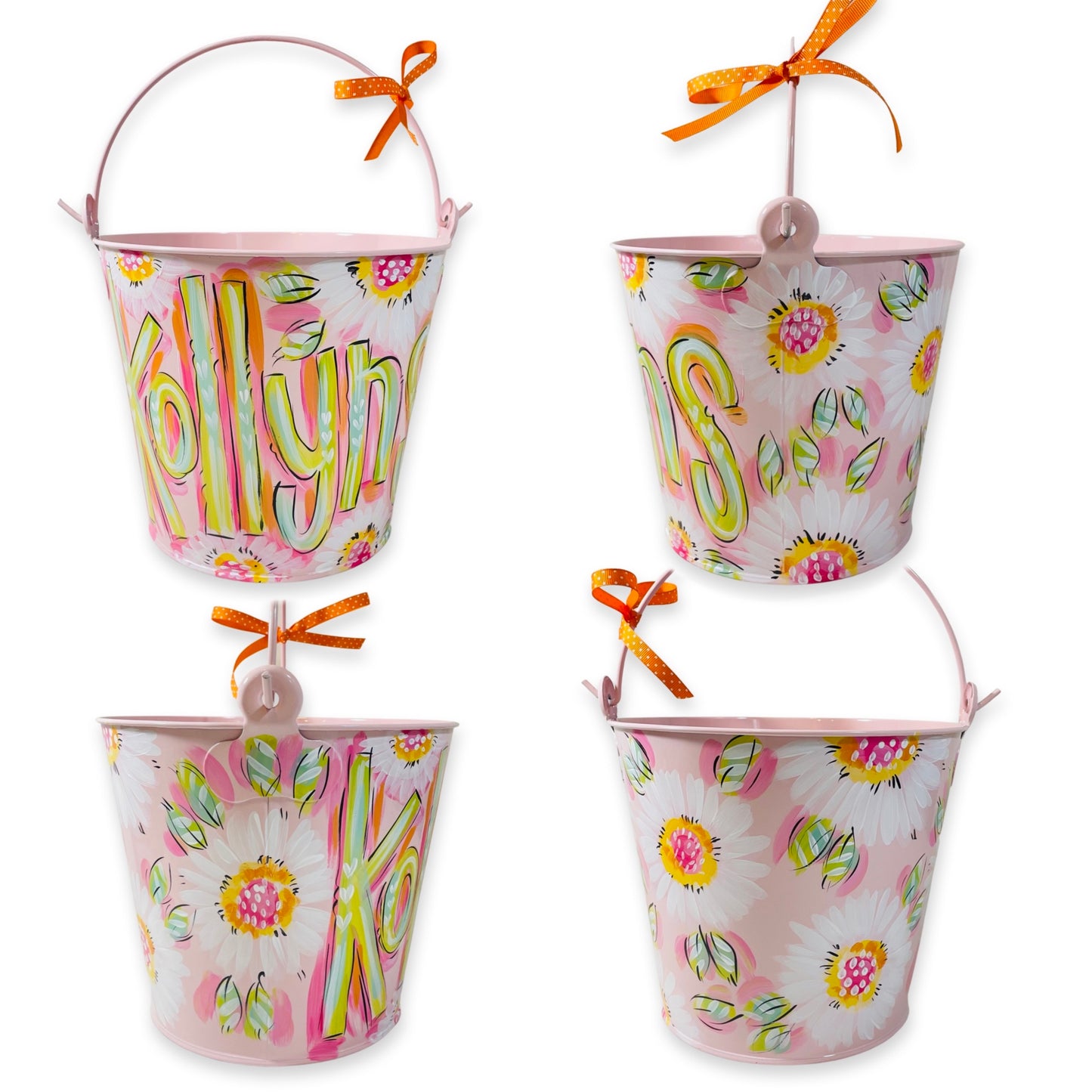 PINK & GREEN DAISY BUCKET