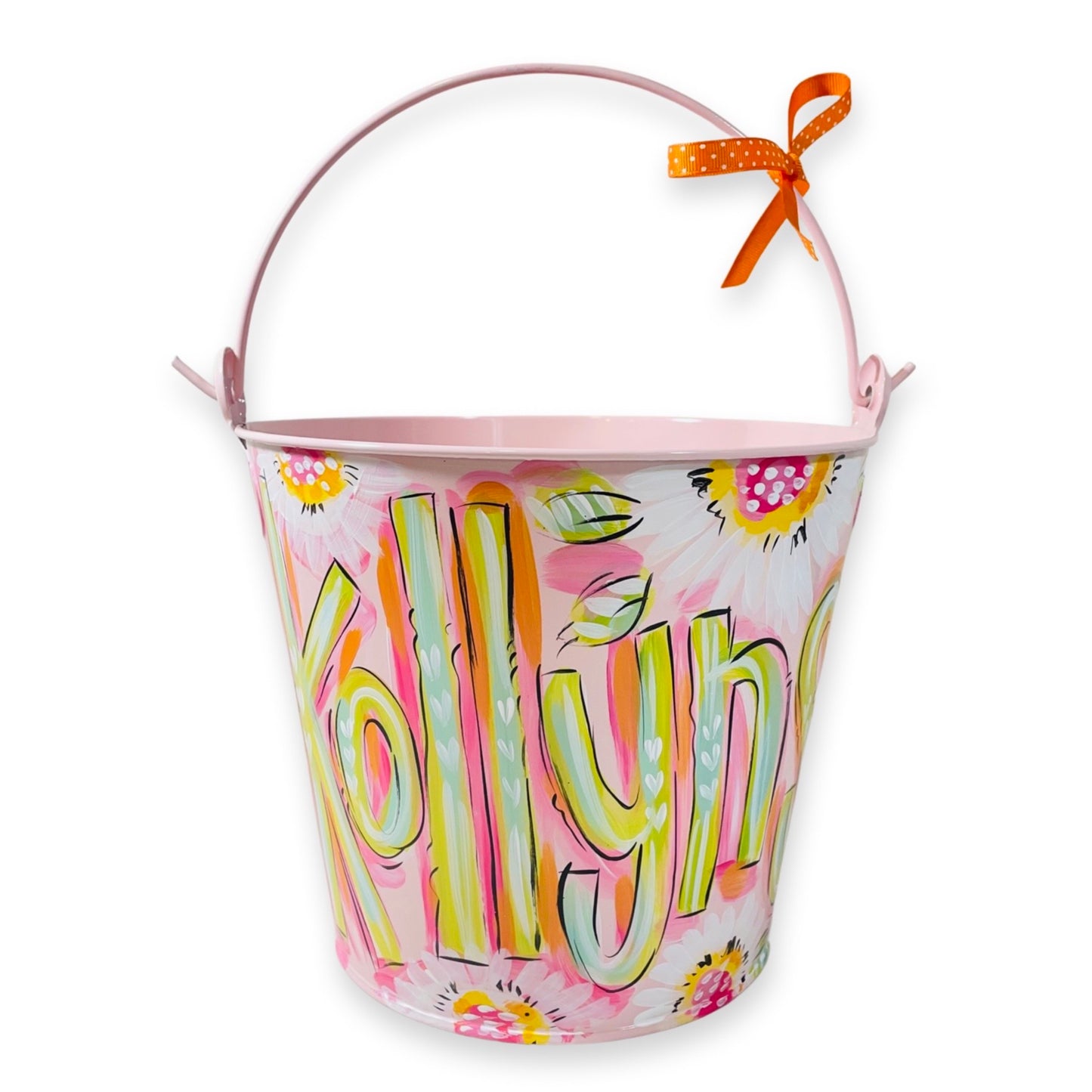 PINK & GREEN DAISY BUCKET