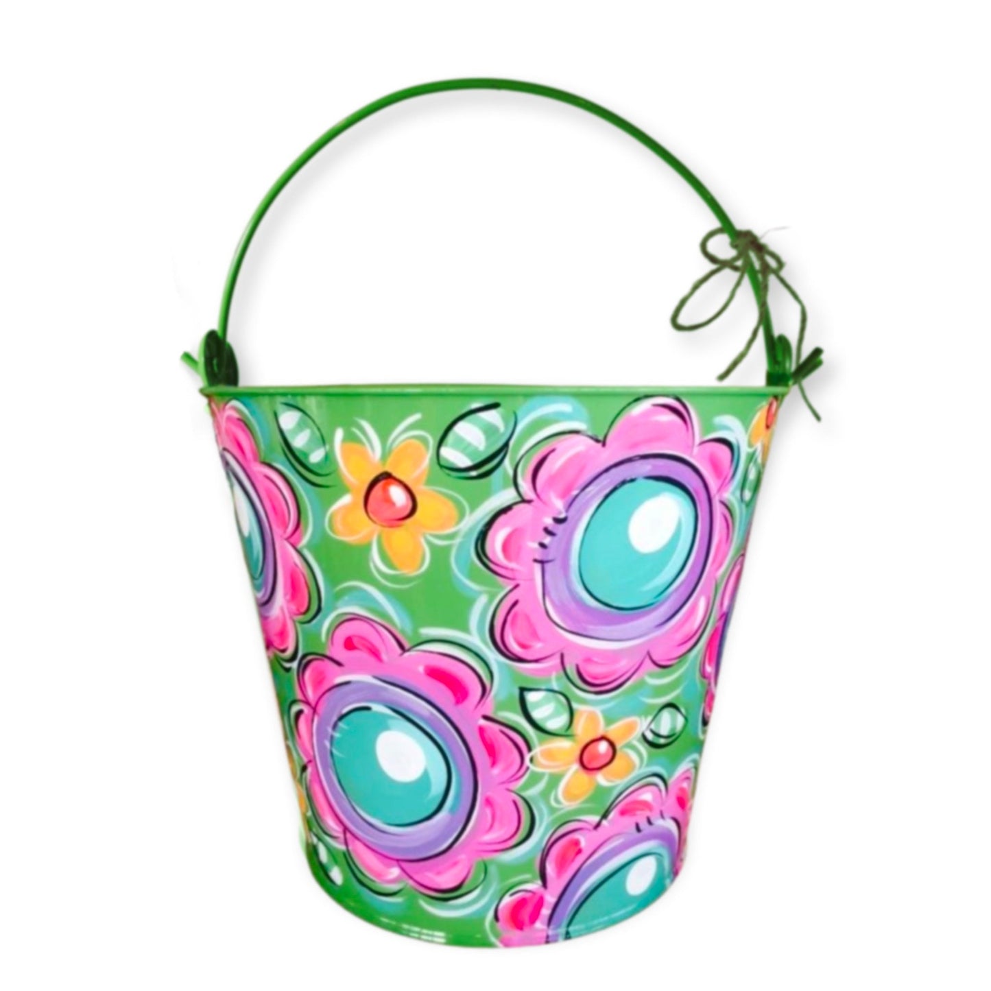 GREEN FLORAL EASTER BUCKET