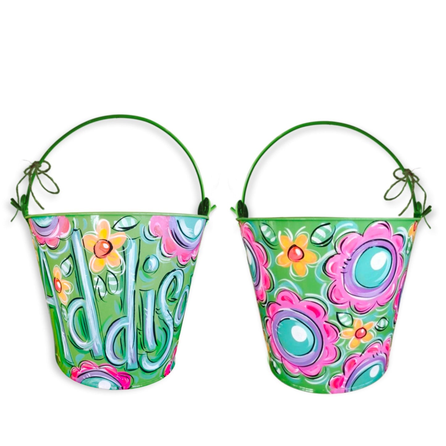 GREEN FLORAL EASTER BUCKET
