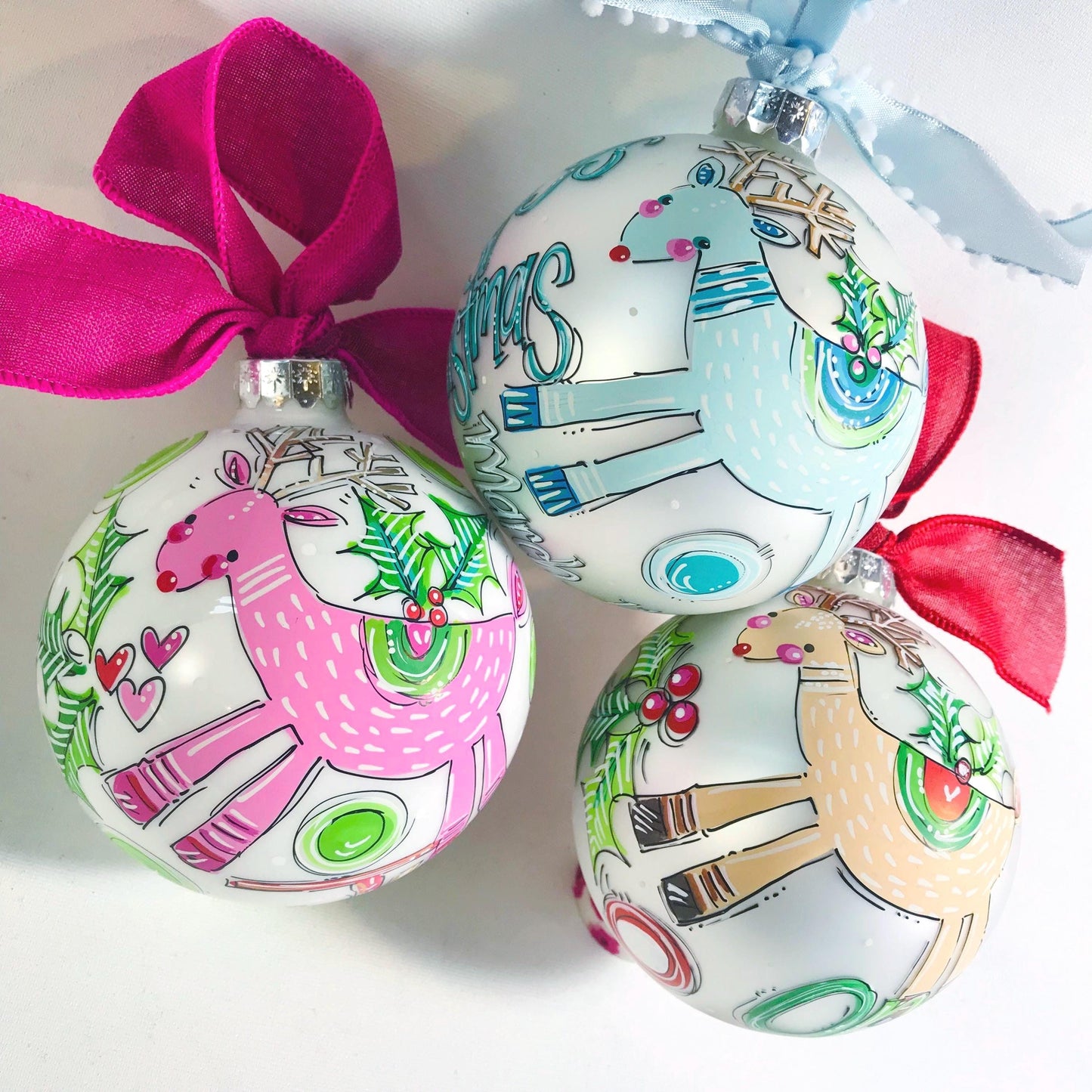BLUE WOODLAND DEER ORNAMENT
