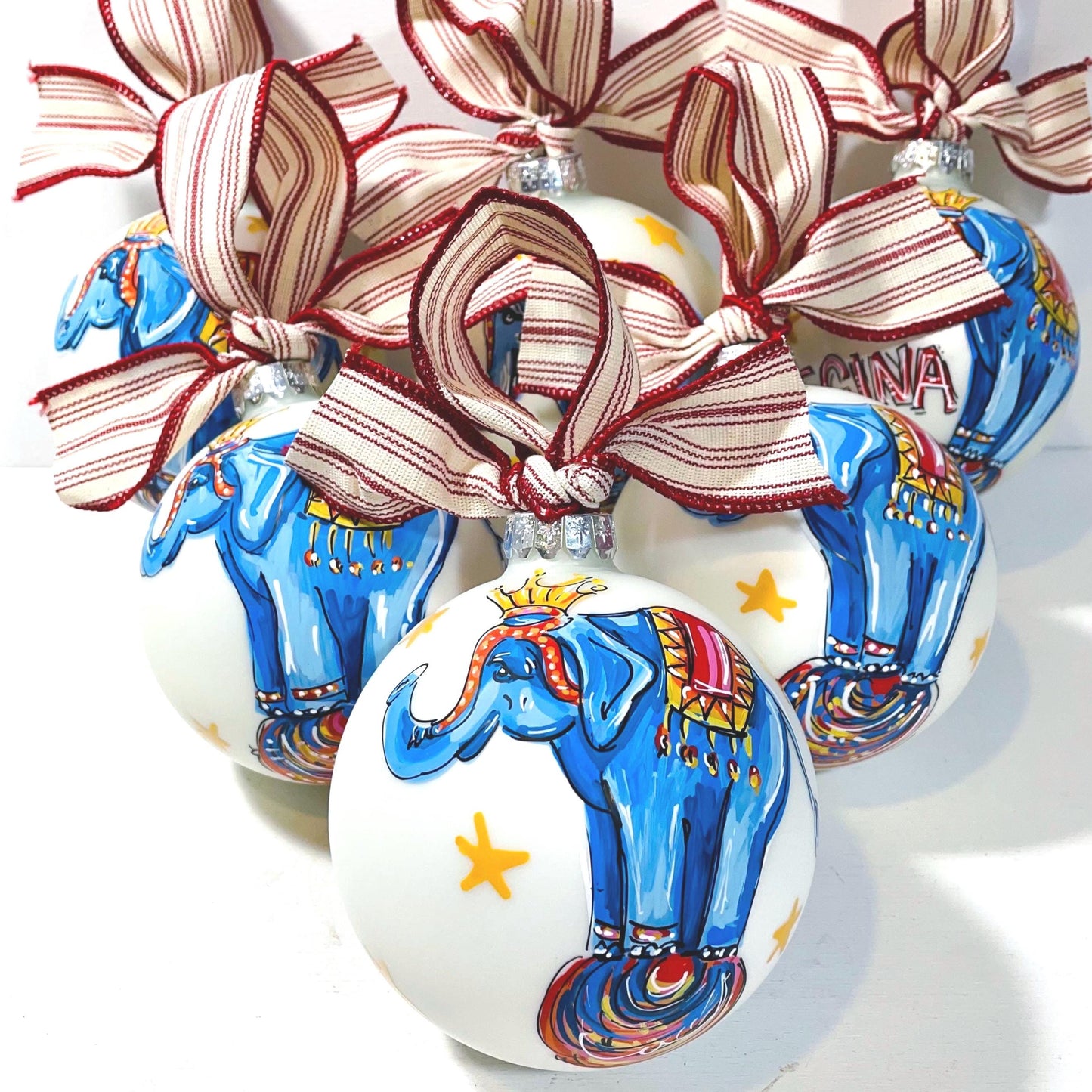 Custom Christmas Ornament – Hand Painted Mediterranean Design Corporate Event Favor