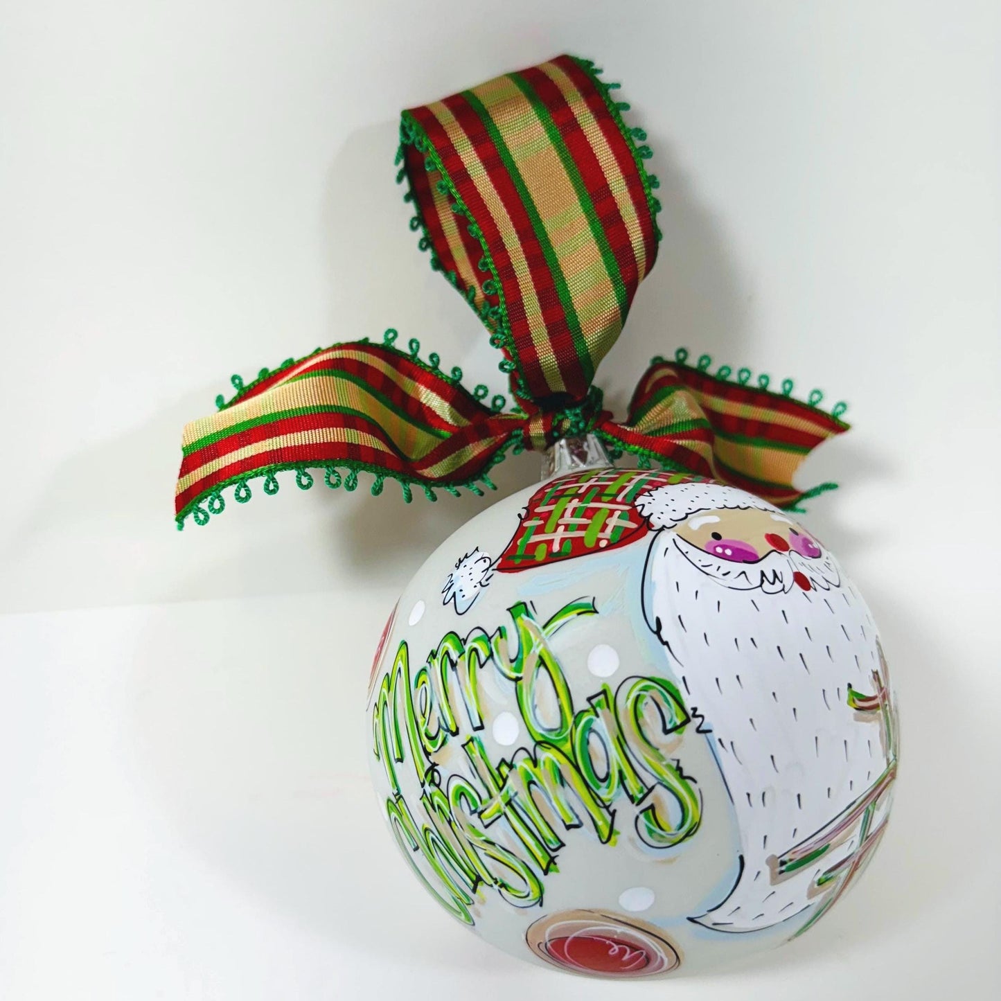 PLAID SANTA ORNAMENT
