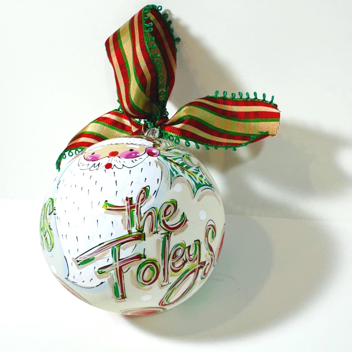 PLAID SANTA ORNAMENT