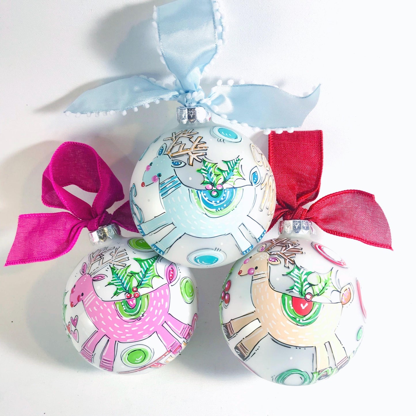 BLUE WOODLAND DEER ORNAMENT