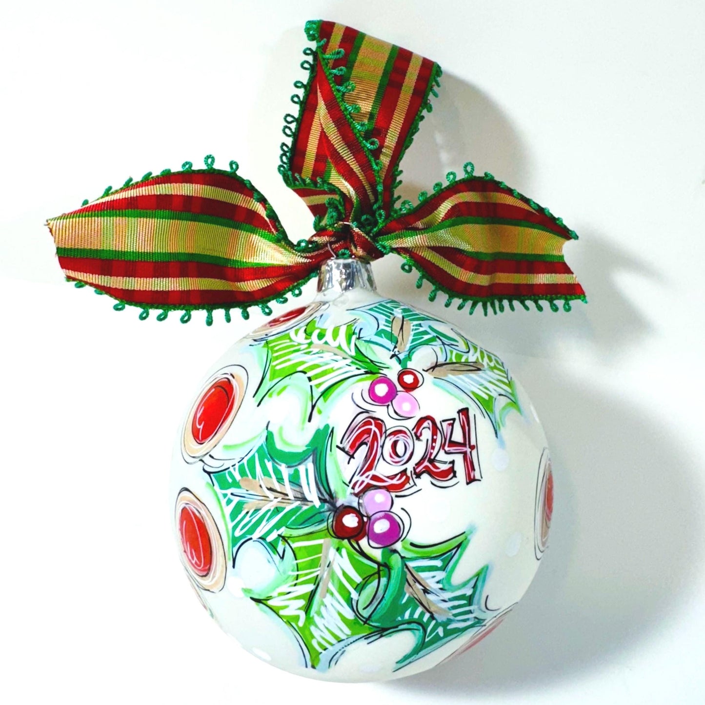 PLAID SANTA ORNAMENT