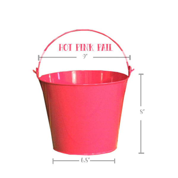 PAIL, HOT PINK, Hand Painted, Personalized Bucket