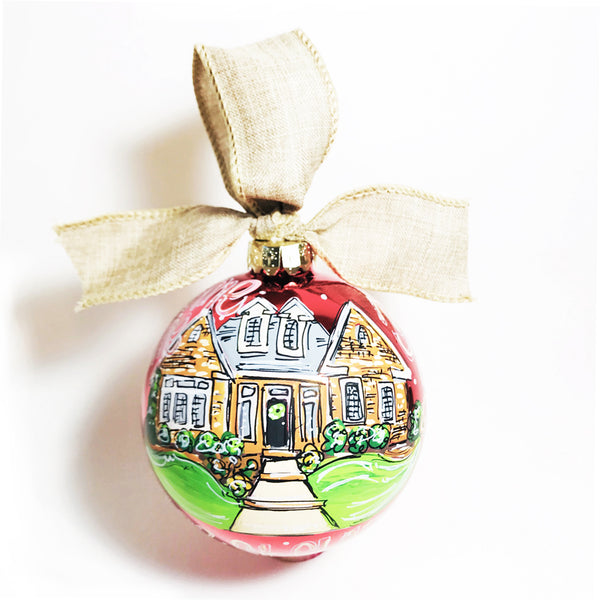 Orders Placed after 11/17 will Arrive after Christmas. ORNAMENT, Painted House, Custom House Portrait Ornament