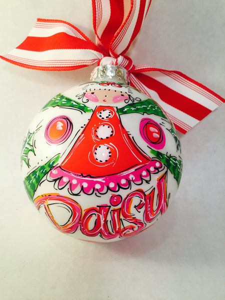 Hand painted, personalized Christmas Ornament , Elf Ornament. 