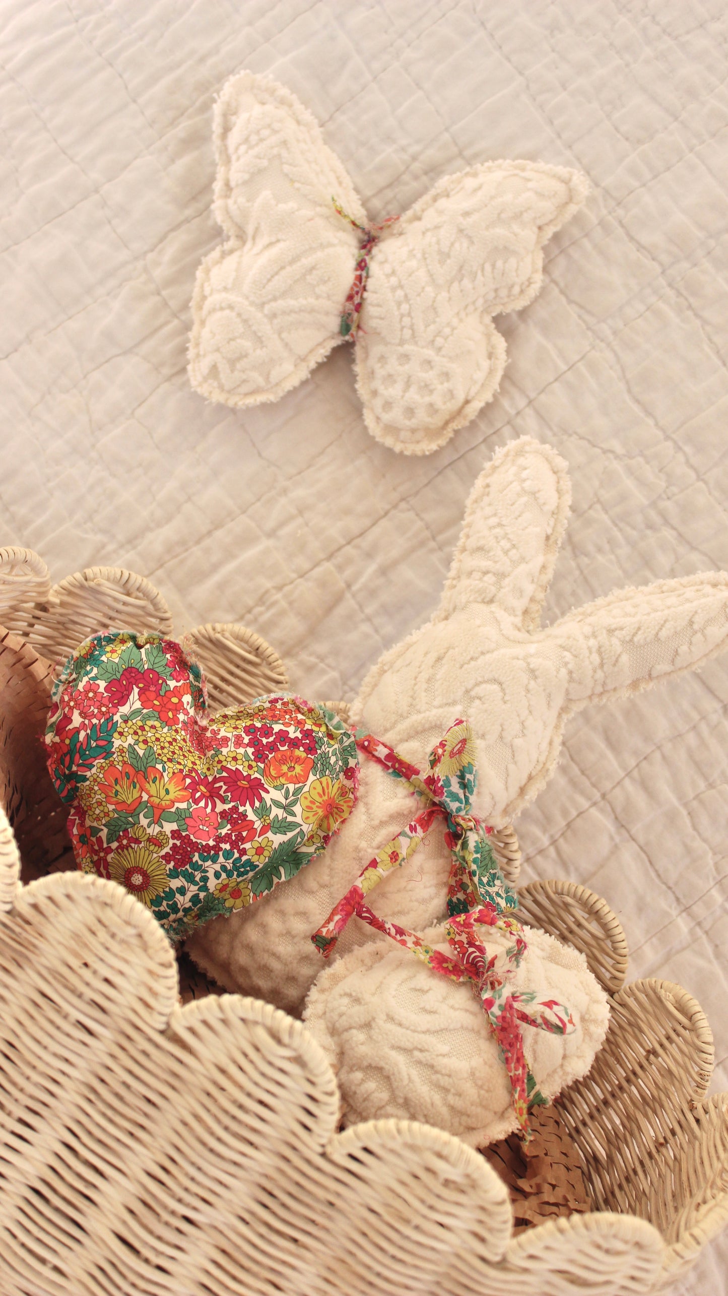 Brushed Chenille & Liberty Floral Trio