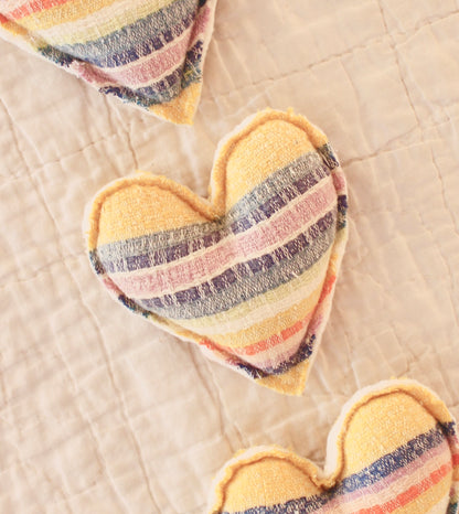 VINTAGE STRIPED CHEESECLOTH HEART TRIO