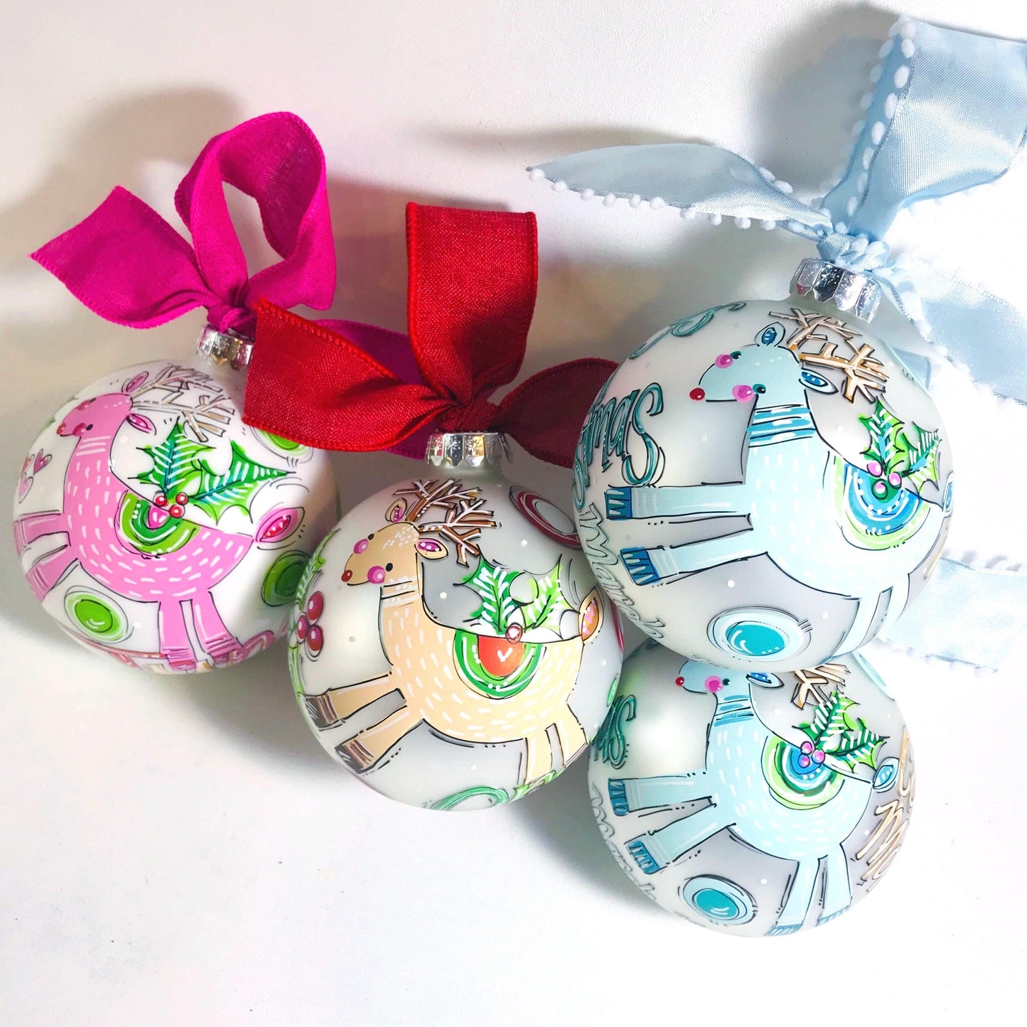 BLUE WOODLAND DEER ORNAMENT