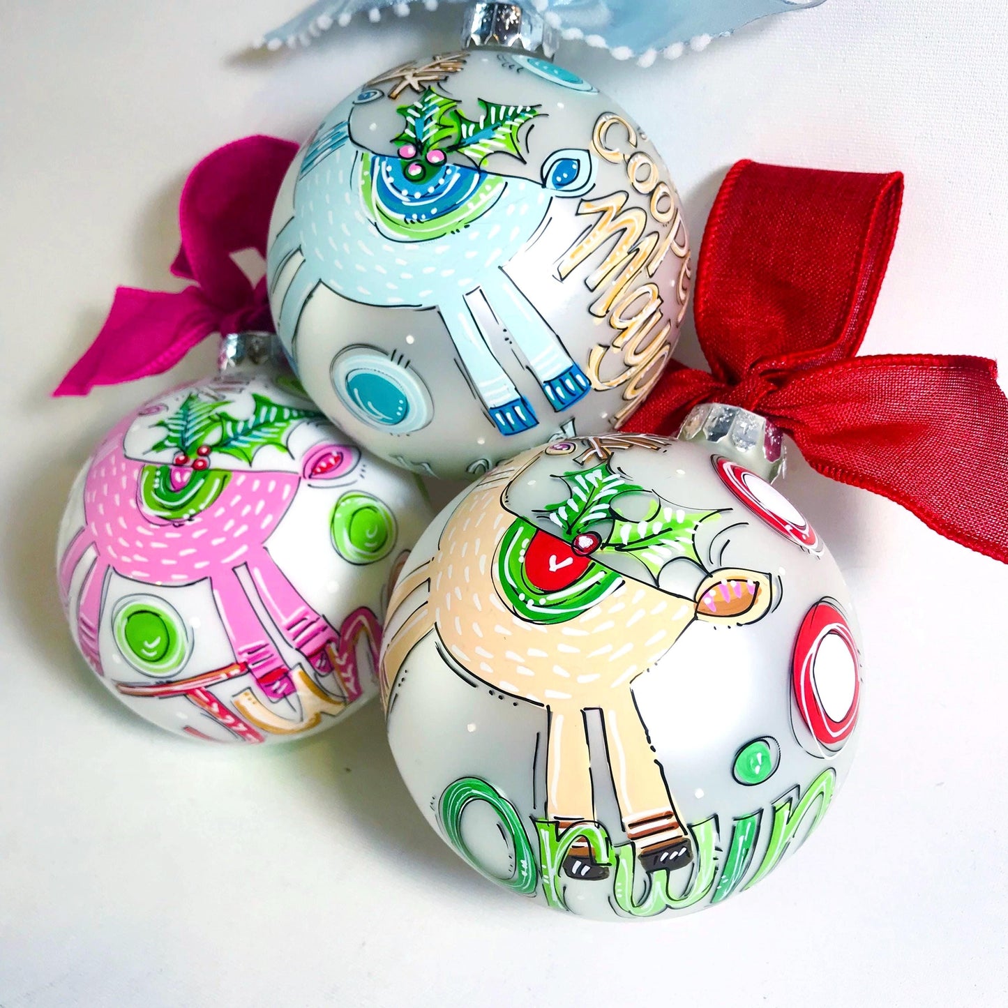 BLUE WOODLAND DEER ORNAMENT