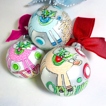 BLUE WOODLAND DEER ORNAMENT
