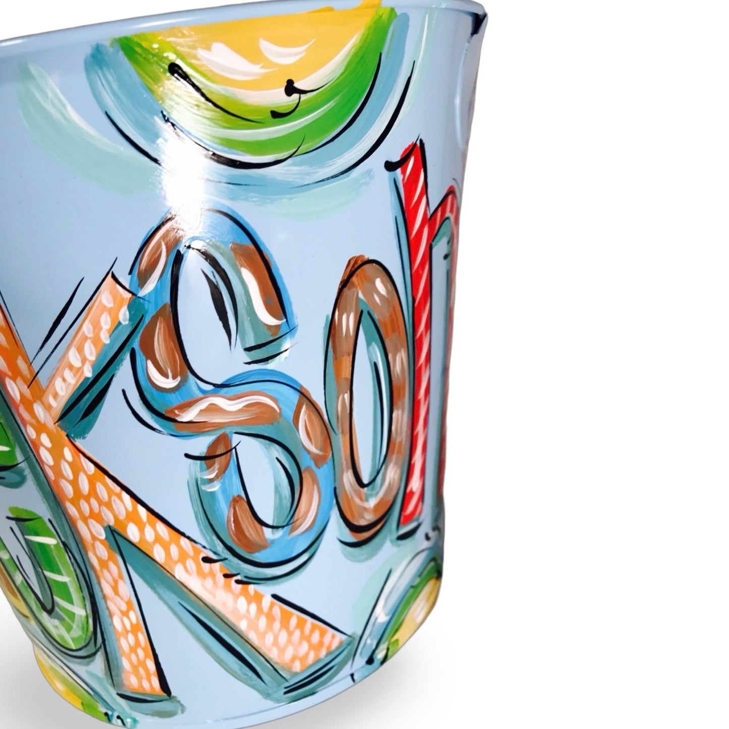 Easter Egg Hunt Personalized Bucket Hand Painted Metal Pail Custom Name Design Blue Color Scheme Boy Easter Basket Durable Candy Container Toddler Gift Idea Premium Quality Construction Holiday Tradition Starter Practical Storage Solution