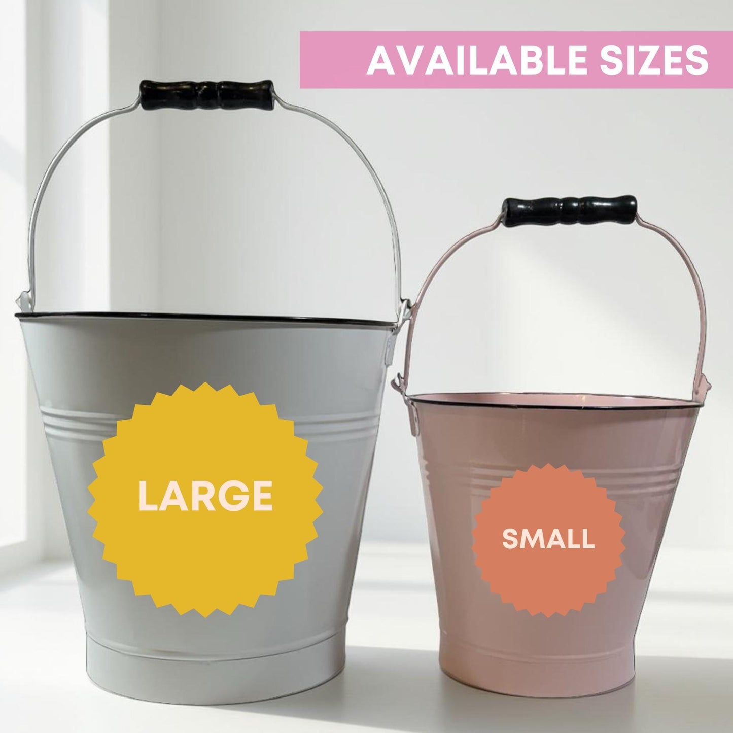 PINK and BLUE FLORAL PAIL