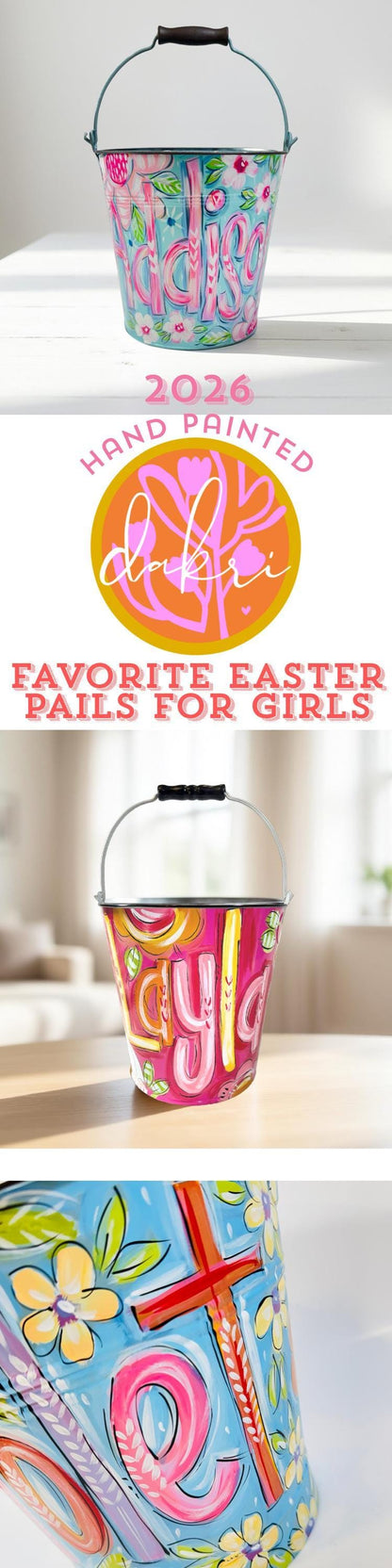 BLUE, PINK, RED and ORANGE PAIL