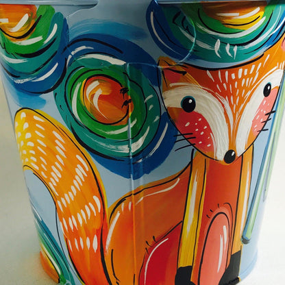 SWEET FOX PAINTED PAIL