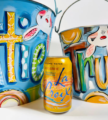 SWEET FOX PAINTED PAIL