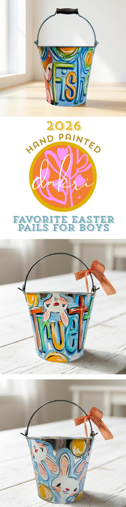 SWEET FOX PAINTED PAIL