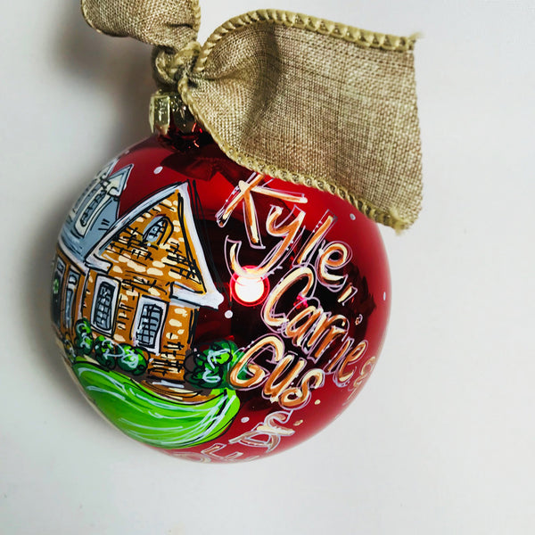 Orders Placed after 11/17 will Arrive after Christmas. ORNAMENT, Painted House, Custom House Portrait Ornament