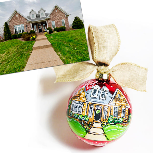 Orders Placed after 11/17 will Arrive after Christmas. ORNAMENT, Painted House, Custom House Portrait Ornament