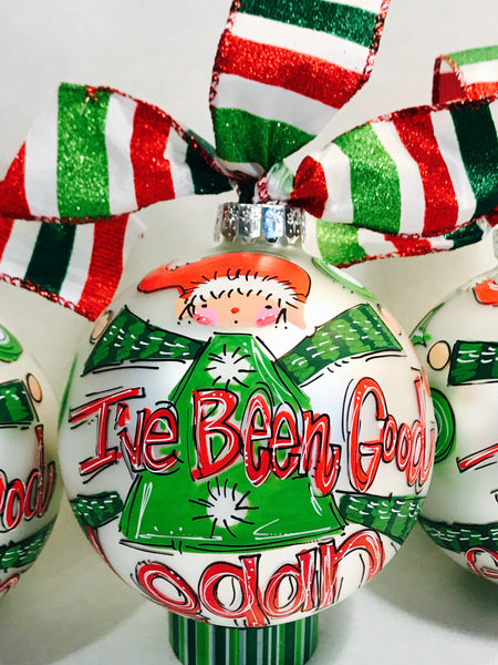 Orders Placed after 11/17 will Arrive after Christmas. ORNAMENT, PERSONALIZED ELF 'I've Been Good' Ornament