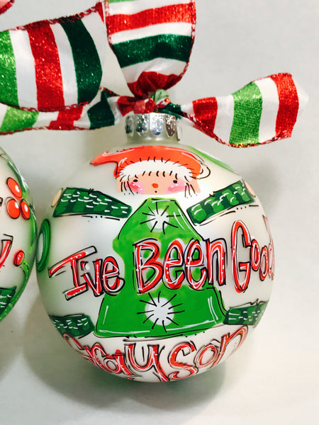 Orders Placed after 11/17 will Arrive after Christmas. ORNAMENT, PERSONALIZED ELF 'I've Been Good' Ornament