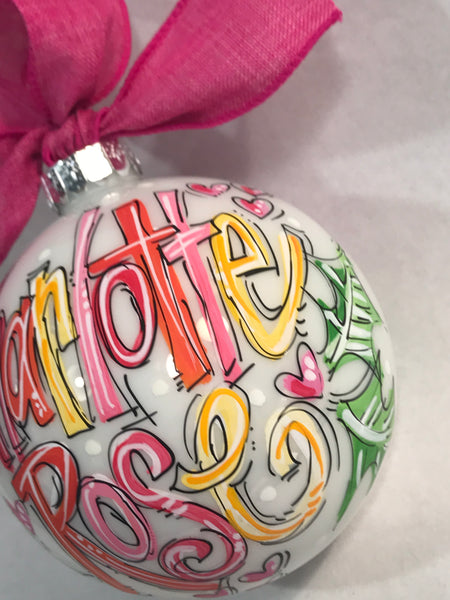 Orders Placed after 11/17 will Arrive after Christmas. ORNAMENT, PERSONALIZED 'Name in Brights' Ornament