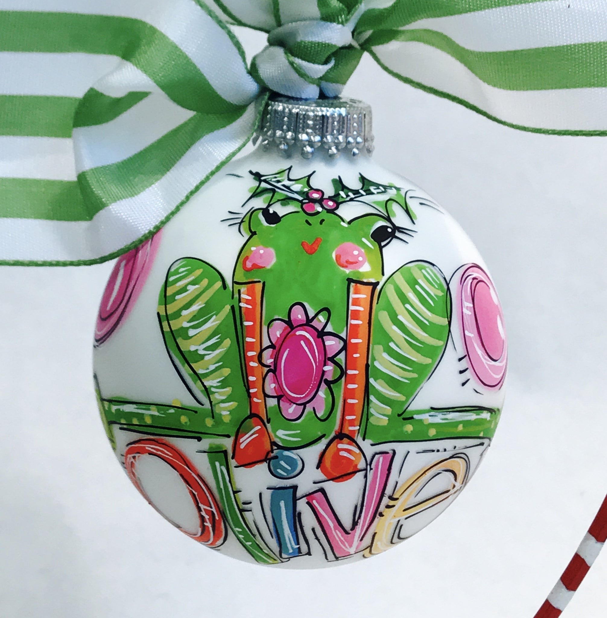 Orders Placed after 11/17 will Arrive after Christmas. ORNAMENT, PERSONALIZED FROG Ornament