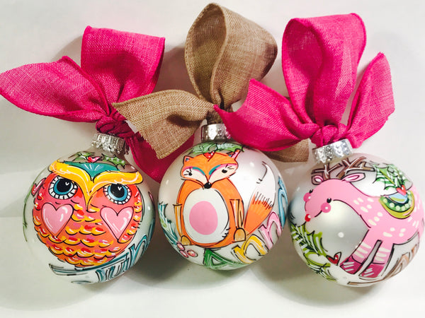 Orders Placed after 11/17 will Arrive after Christmas. ORNAMENT, PERSONALIZED PINK DEER Ornament