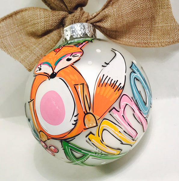 Orders Placed after 11/17 will Arrive after Christmas. ORNAMENT, PERSONALIZED FOX Ornament