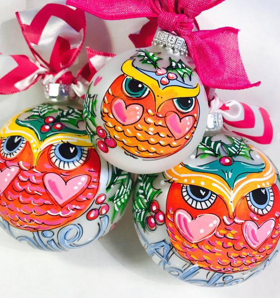 Orders Placed after 11/17 will Arrive after Christmas. ORNAMENT, PERSONALIZED  OWL Ornament