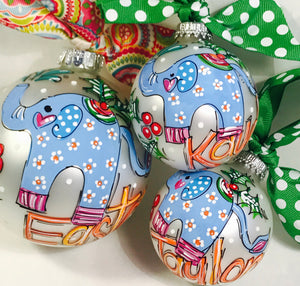 Orders Placed after 11/17 will Arrive after Christmas. ORNAMENT, PERSONALIZED ELEPHANT Ornament