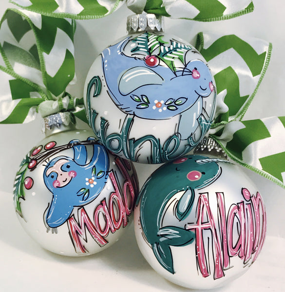 Orders Placed after 11/17 will Arrive after Christmas. ORNAMENT, PERSONALIZED NARWHAL Ornament
