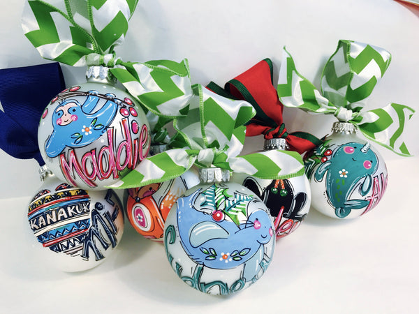 Orders Placed after 11/17 will Arrive after Christmas. ORNAMENT, PERSONALIZED NARWHAL Ornament