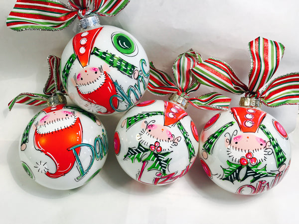 Orders Placed after 11/17 will Arrive after Christmas. ORNAMENT, PERSONALIZED ELF 'Upside Down' Ornament