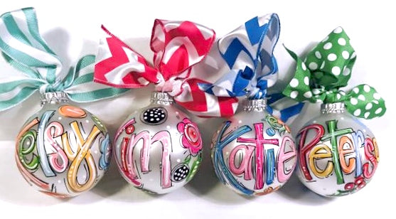 Orders Placed after 11/17 will Arrive after Christmas. ORNAMENT, FLORAL Hot Pink & Black Ornament