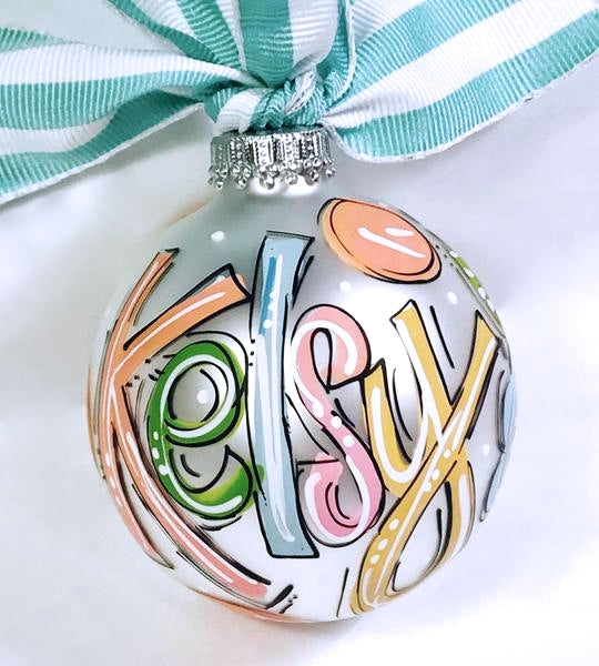 Orders Placed after 11/17 will Arrive after Christmas. ORNAMENT, PERSONALIZED FLORAL Ornament