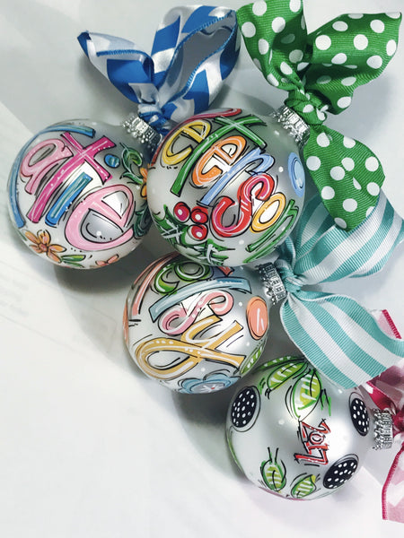 Orders Placed after 11/17 will Arrive after Christmas. ORNAMENT, PERSONALIZED FLORAL Ornament