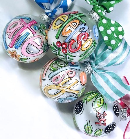 Orders Placed after 11/17 will Arrive after Christmas. ORNAMENT, PERSONALIZED FLORAL Ornament