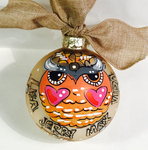 Orders Placed after 11/17 will Arrive after Christmas. ORNAMENT, PERSONALIZED WOODLAND OWL Ornament