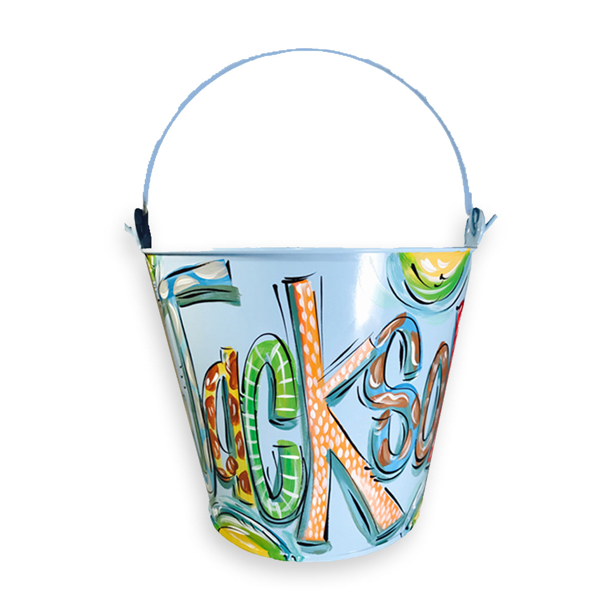 Personalized bucket for boys, room decor