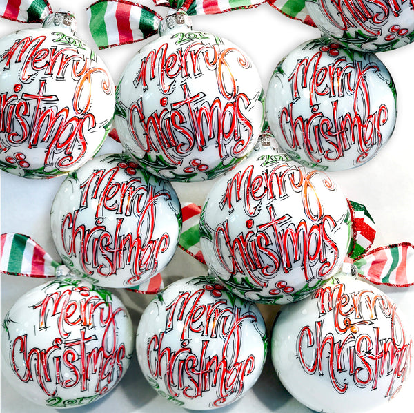 Orders Placed after 11/17 will Arrive after Christmas. ORNAMENT, 'MERRY CHRISTMAS' Ornament