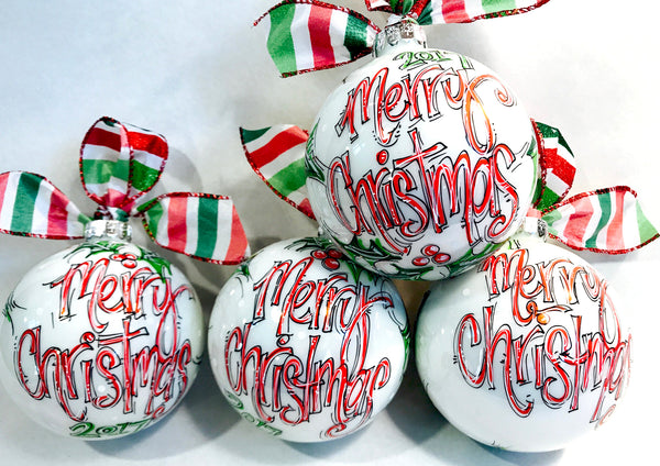 Orders Placed after 11/17 will Arrive after Christmas. ORNAMENT, 'MERRY CHRISTMAS' Ornament