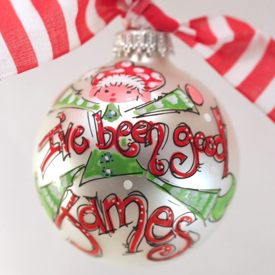 I've been good elf ornament, personalized elf ornament for girls or boys, monogrammed elf ornament 