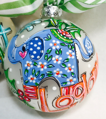 Orders Placed after 11/17 will Arrive after Christmas. ORNAMENT, PERSONALIZED ELEPHANT Ornament