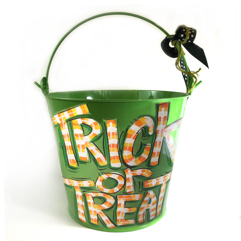 PAIL, Halloween Trick-Or-Treat' Pail on Green Bucket